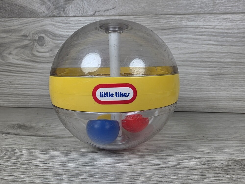 Fisher-Price Rolling Ball Toy Rattle USA Little-Tikes Clear Yellow Red Blue SU63